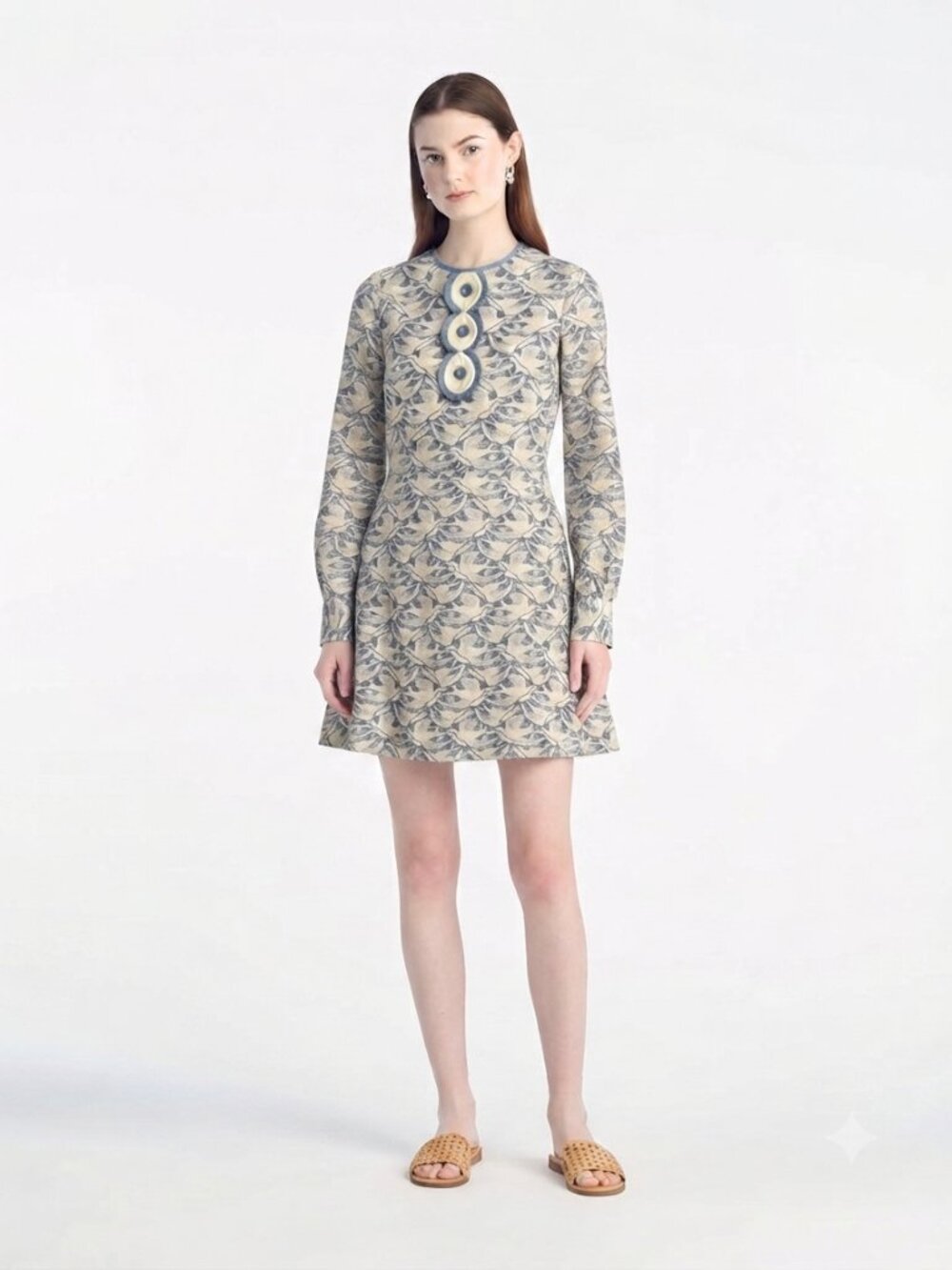 Sretsis rodarte Embroidered 60s vintage Cut Out lace Bird Dress xs babydoll 2 0
